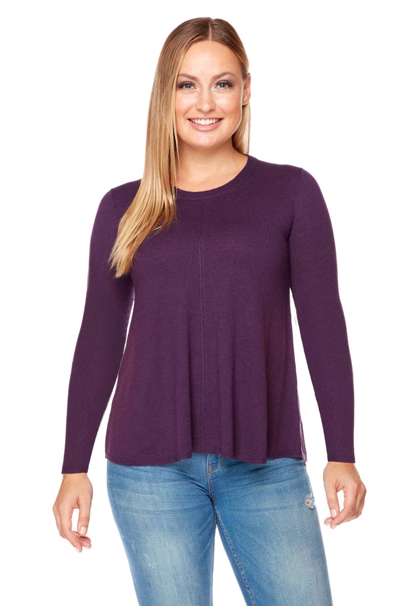 ALAINA Swing Body, Long Sleeve Lightweight Sweater