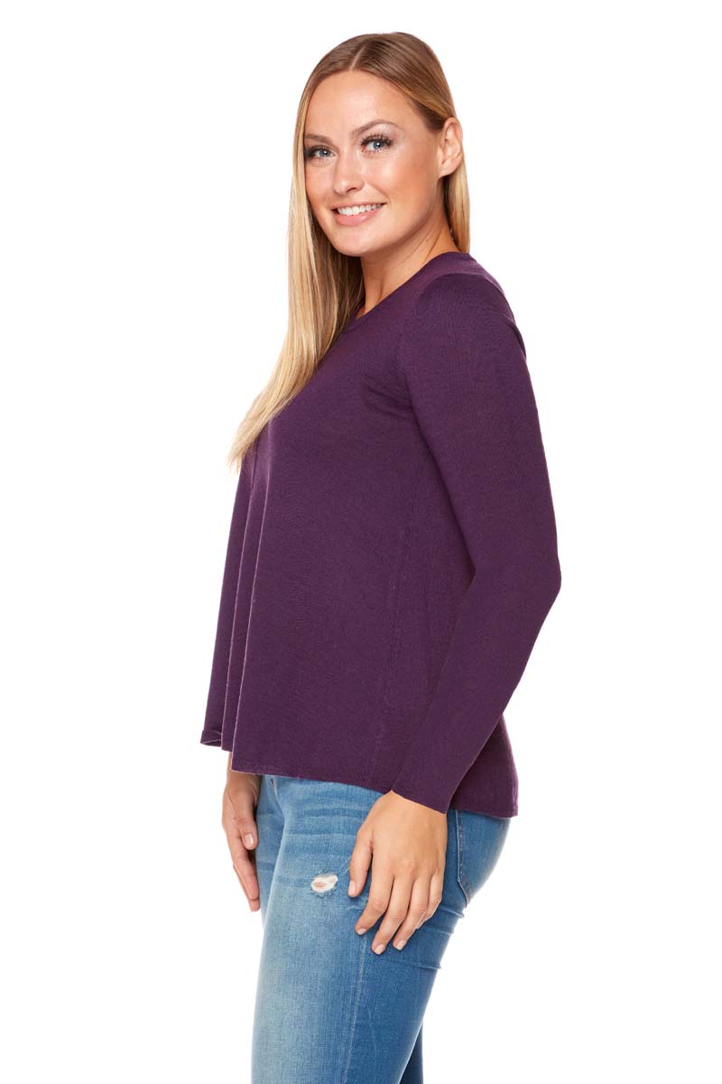 ALAINA Swing Body, Long Sleeve Lightweight Sweater