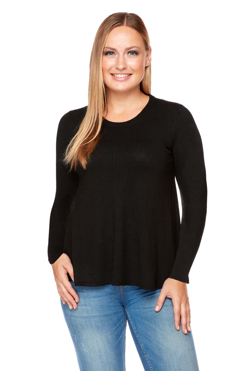 ALAINA Swing Body, Long Sleeve Lightweight Sweater