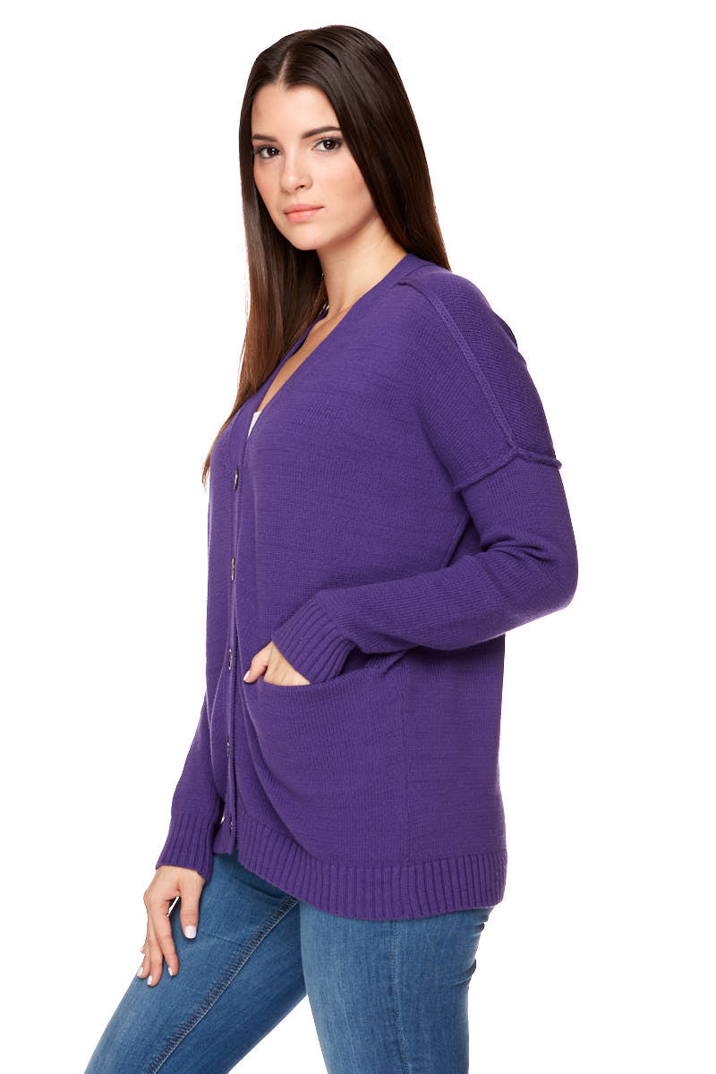 ALYSSA Two Rolled Pocket Cardigan