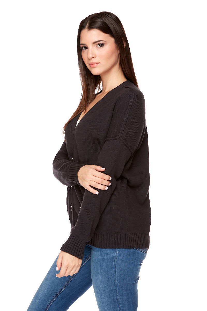 ALYSSA Two Rolled Pocket Cardigan