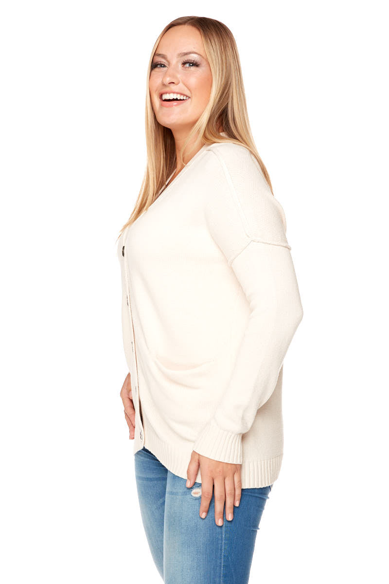 ALYSSA Two Rolled Pocket Cardigan