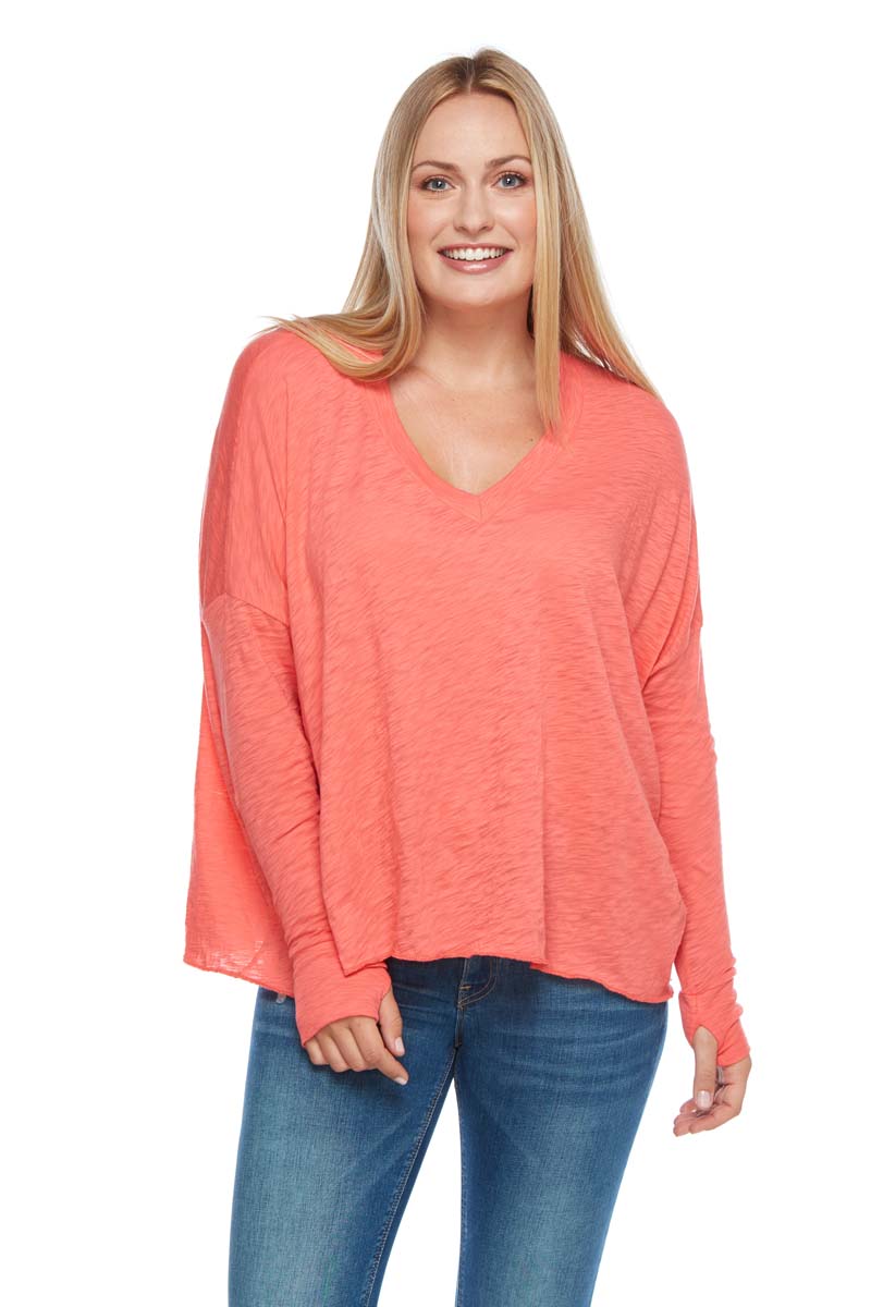 ARIA Boxy Long Sleeve V-Neck