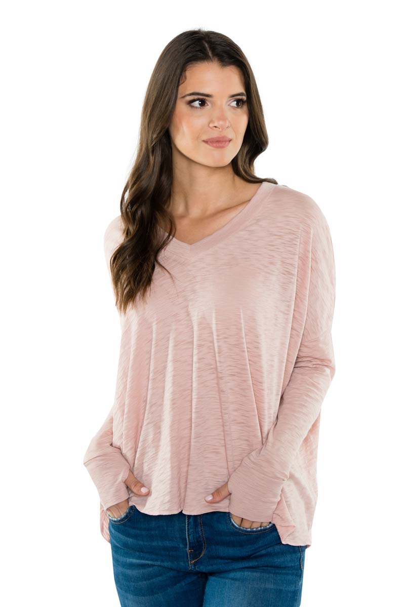 ARIA Boxy Long Sleeve V-Neck