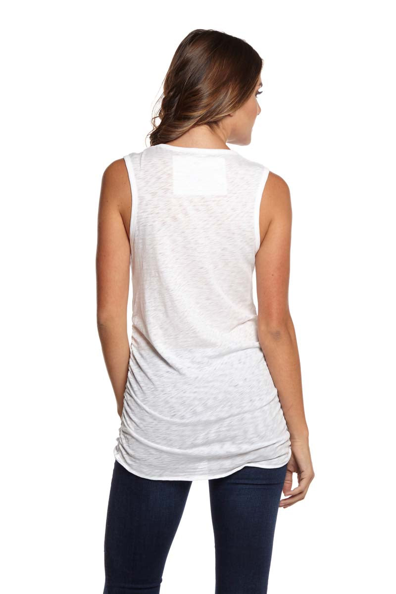 BELLA Gathered Side Tank Top