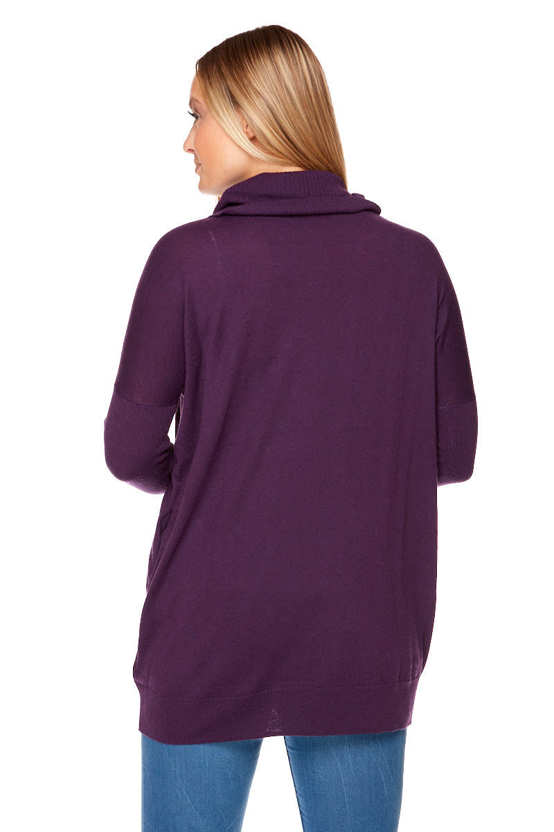 CARMEN Loose Turtleneck Sweater With Pockets