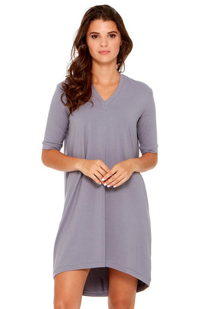 GAL 3/4 Sleeve V-Neck Dress