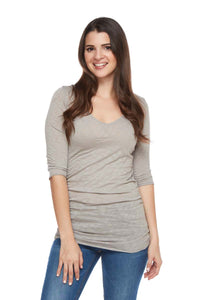 GIA Ruched Side V-Neck