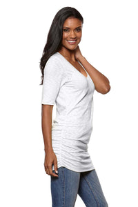 GIA Ruched Side V-Neck