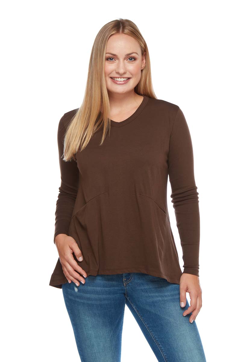 Grace Ribbed Long Sleeve V Neck