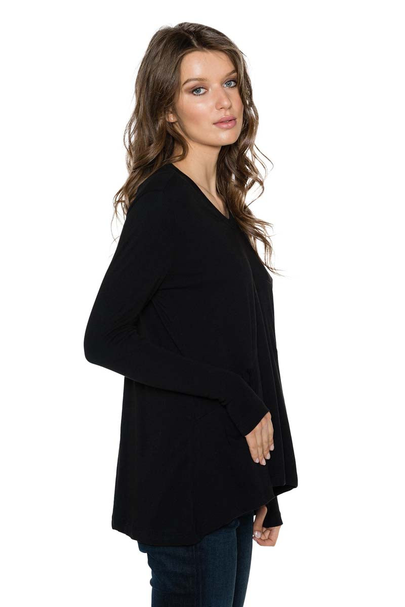 Grace Ribbed Long Sleeve V Neck