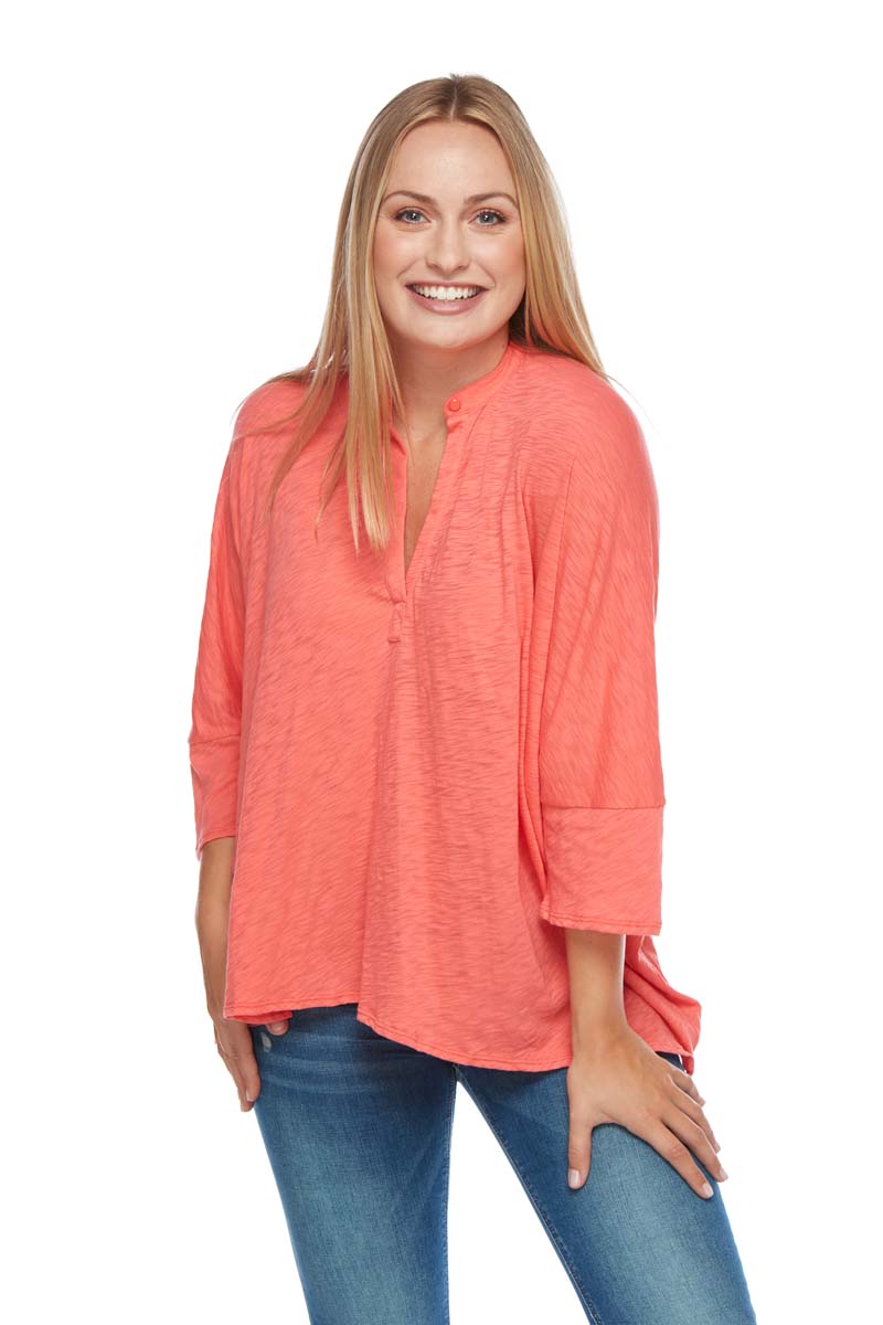 HALEY Oversized Split Neck Top