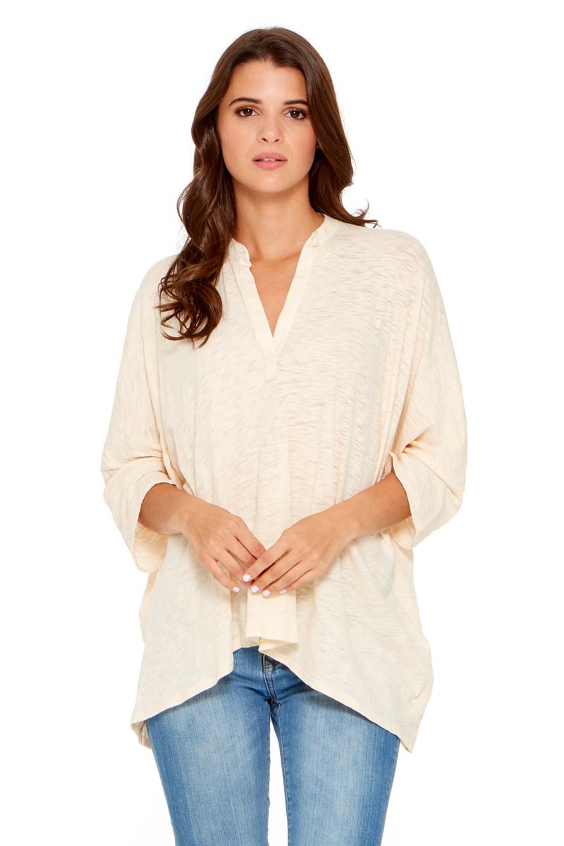 HALEY Oversized Split Neck Top