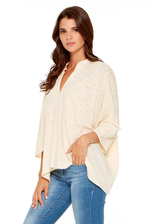 HALEY Oversized Split Neck Top