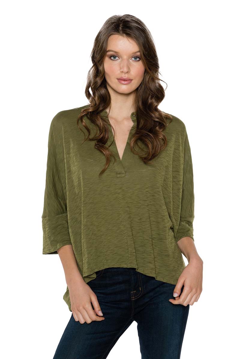 HALEY Oversized Split Neck Top