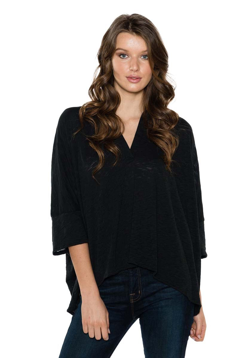 HALEY Oversized Split Neck Top