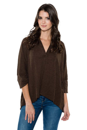 HALEY Oversized Split Neck Top