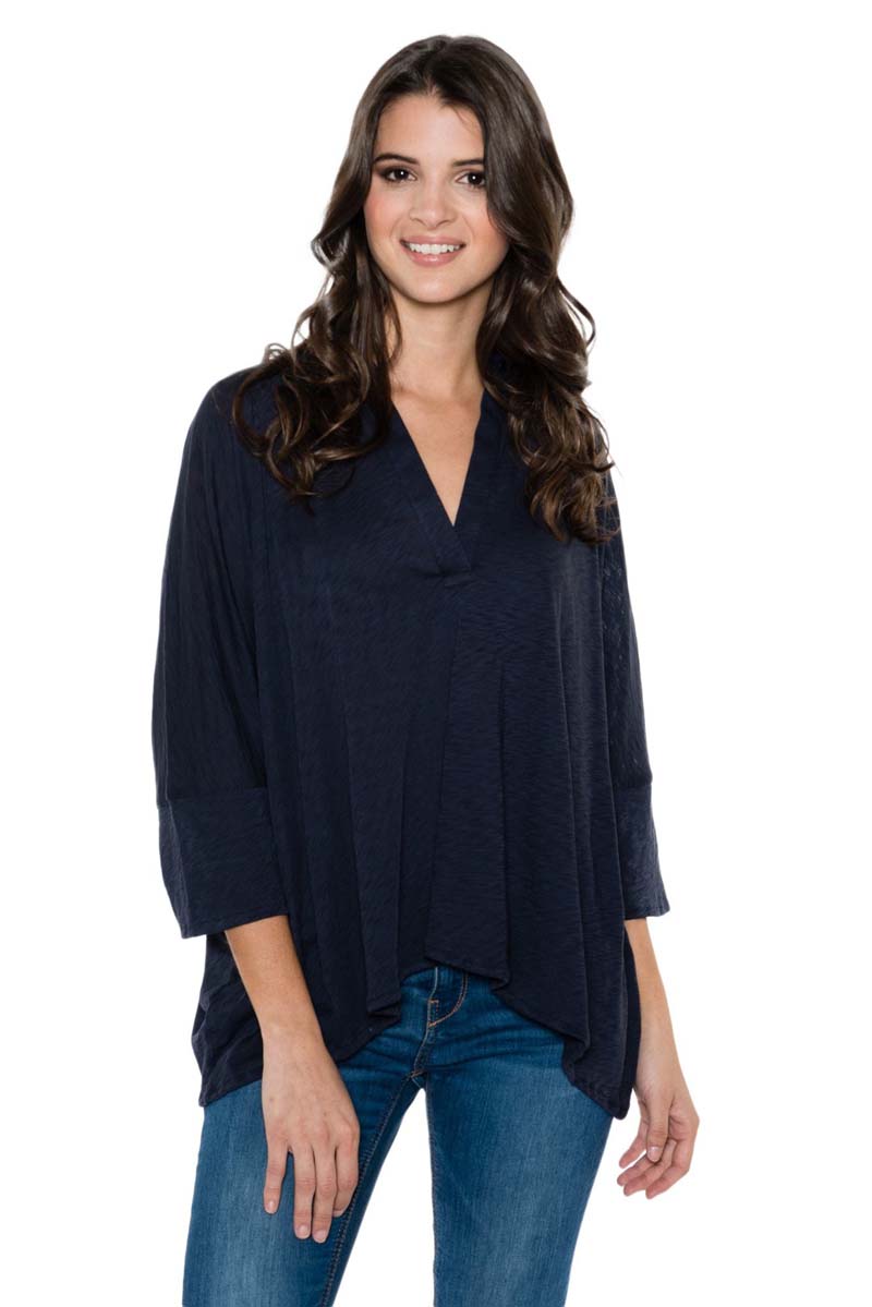 HALEY Oversized Split Neck Top