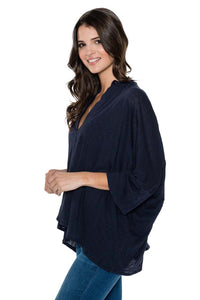 HALEY Oversized Split Neck Top