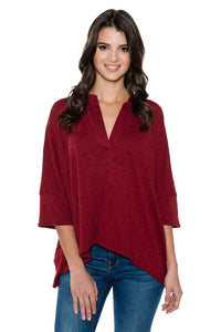 HALEY Oversized Split Neck Top