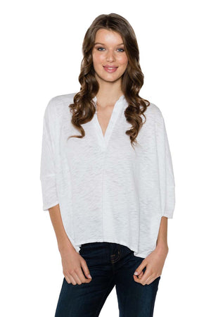 HALEY Oversized Split Neck Top