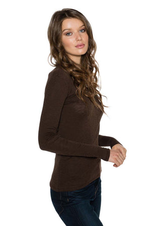 IVY Ribbed Long Sleeve V Neck Tee