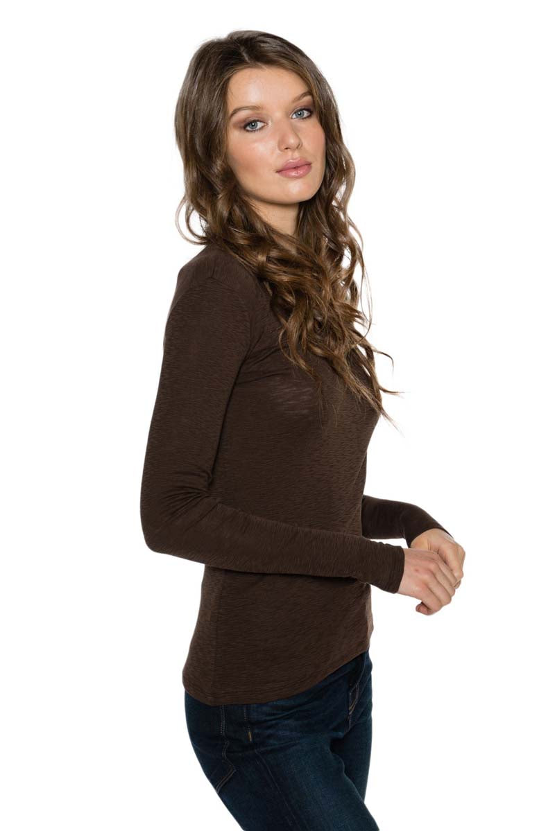 IVY Ribbed Long Sleeve V Neck Tee
