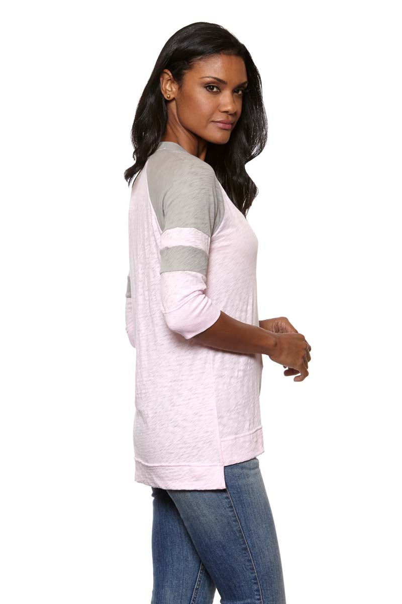 JULIE Color Block V-Neck Raglan