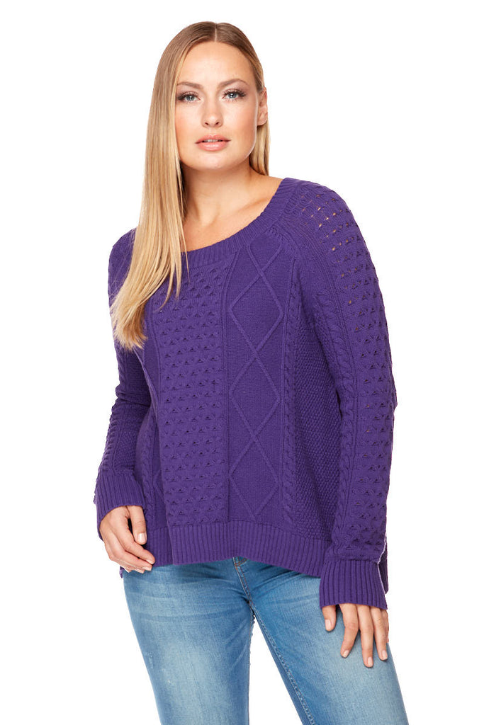 JAMIE Long Sleeve Cable Knit Sweater