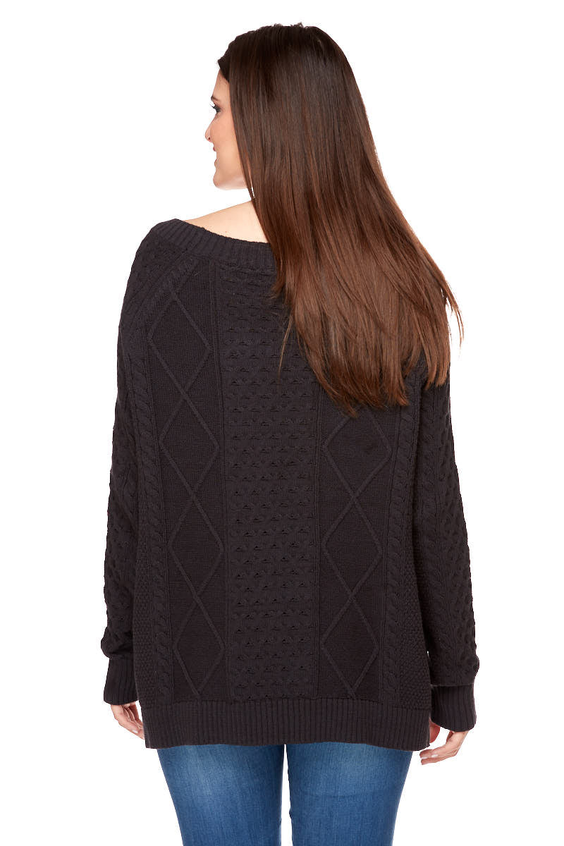 JAMIE Long Sleeve Cable Knit Sweater