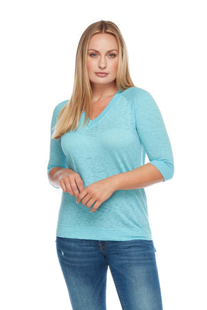 KATIE Relaxed Fit Raglan V-Neck