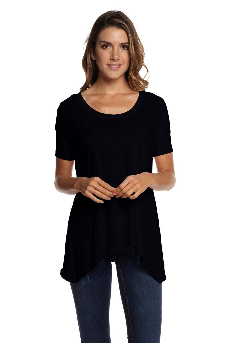 KAYLA Short Sleeve Side Angle Tee
