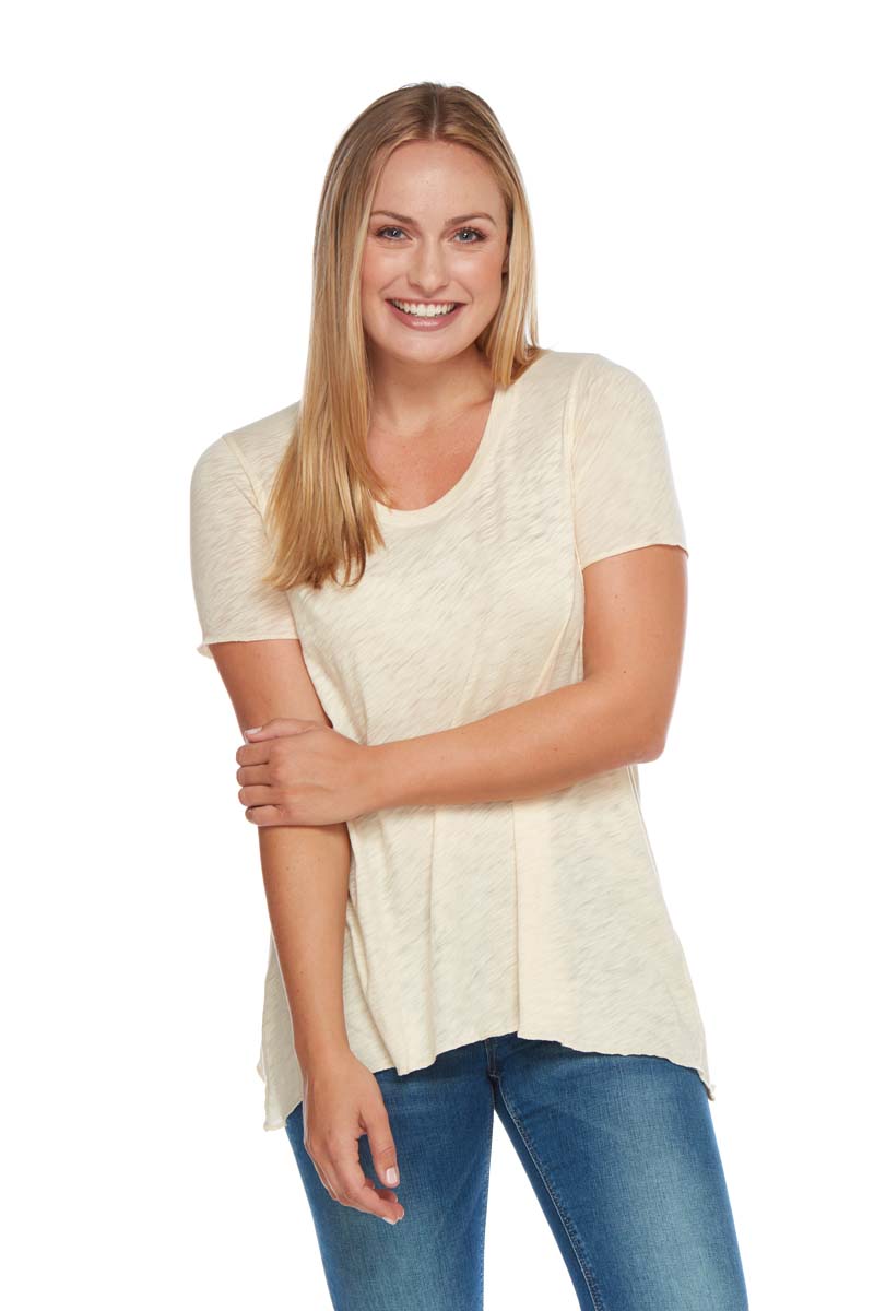KAYLA Short Sleeve Side Angle Tee