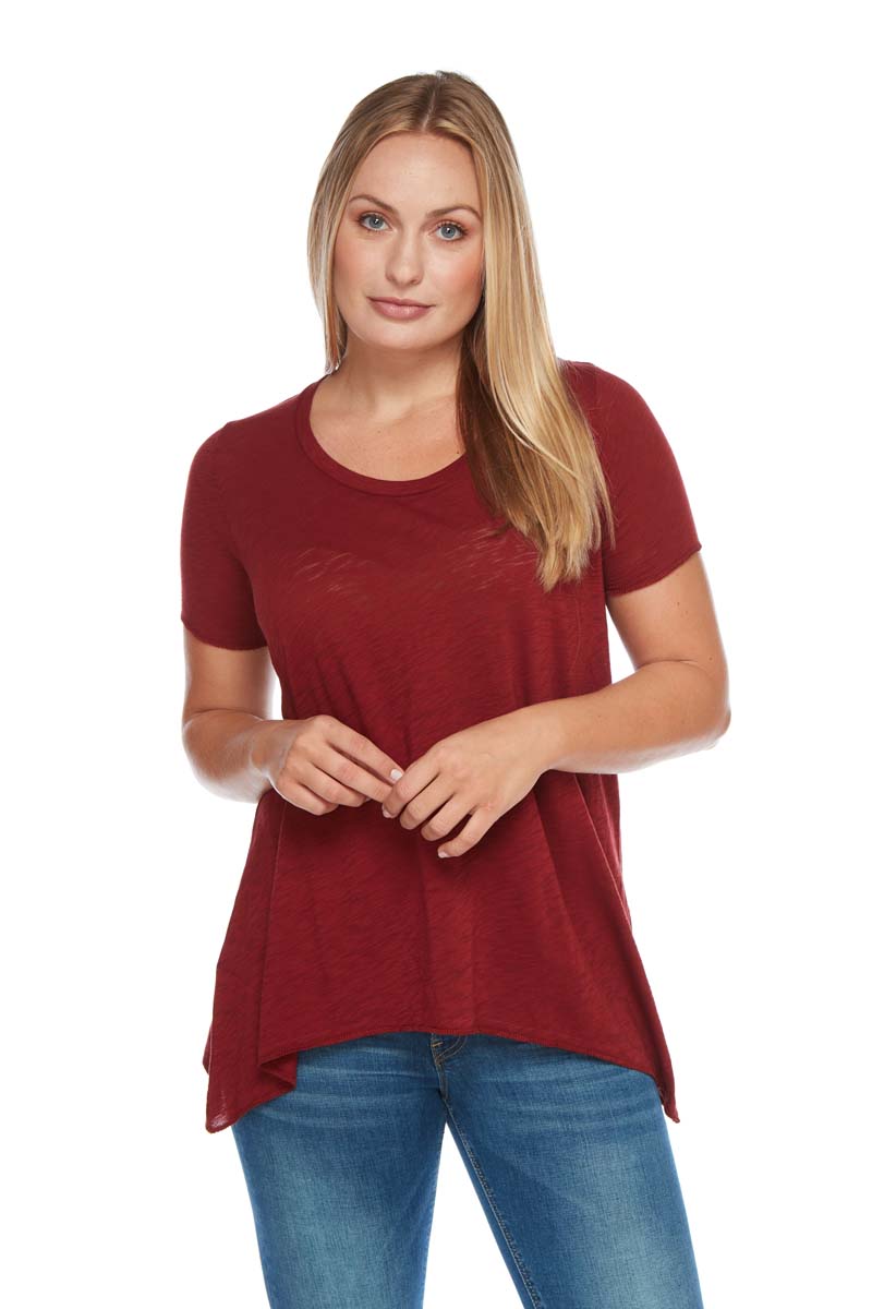 KAYLA Short Sleeve Side Angle Tee