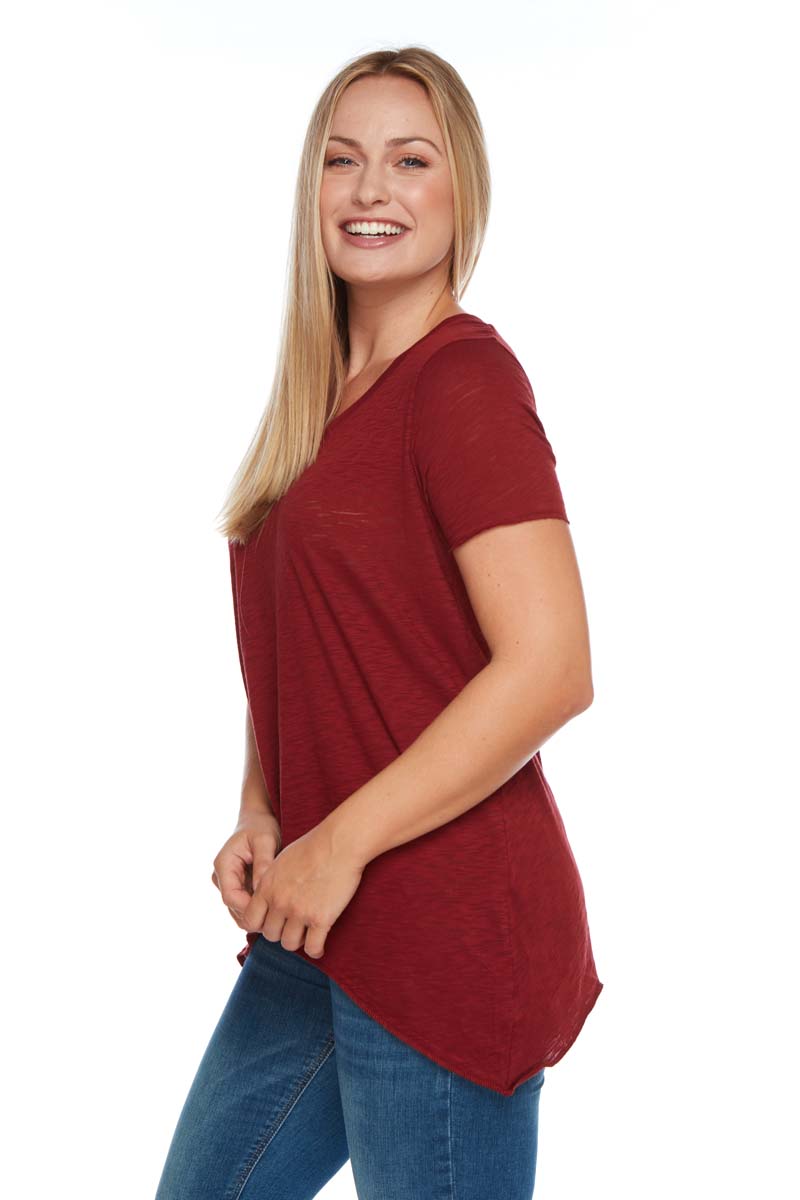 KAYLA Short Sleeve Side Angle Tee