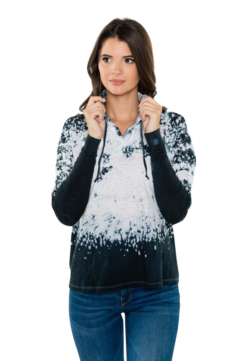 KAIA Snap Collar Longsleeve Tee