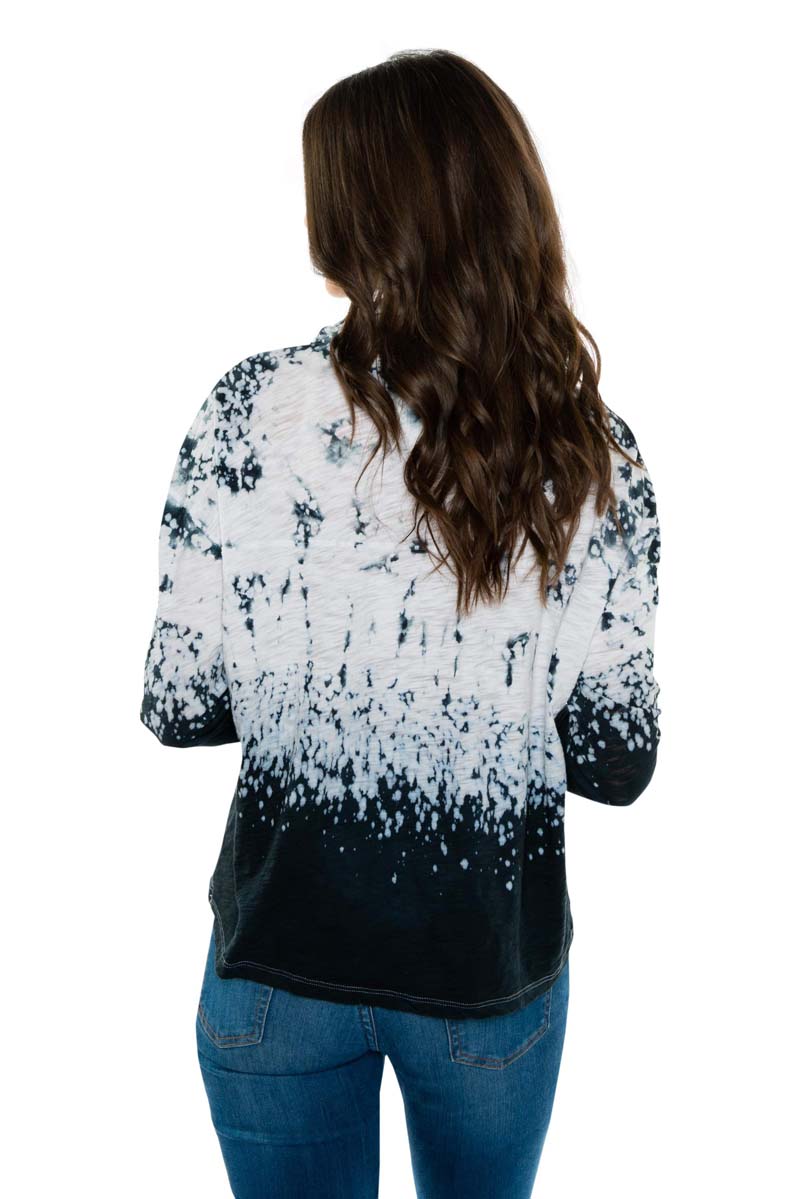KAIA Snap Collar Longsleeve Tee