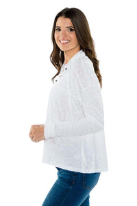 KAIA Snap Collar Longsleeve Tee