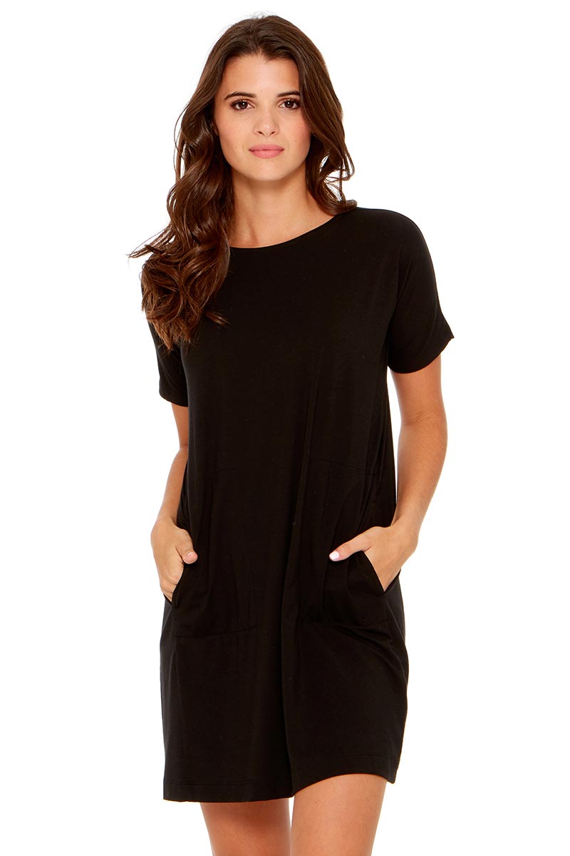 LARA Short Sleeve Dress w/ Pockets Inner Shine LARA Short Sleeve Dress w/ Pockets Inner Shine