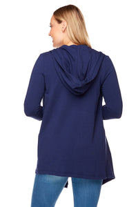 LESLIE Long Sleeve Two Pocket Hooded Cardigan