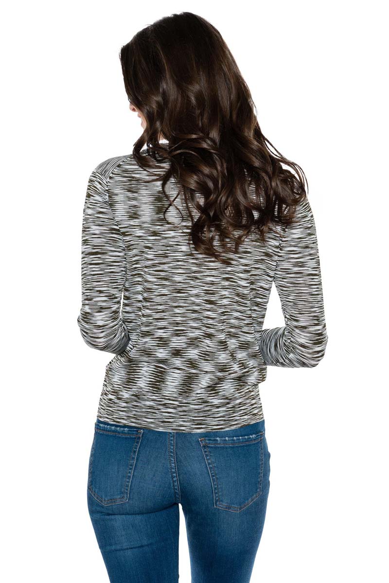 OLIVIA Long Sleeve Stripe V-Neck