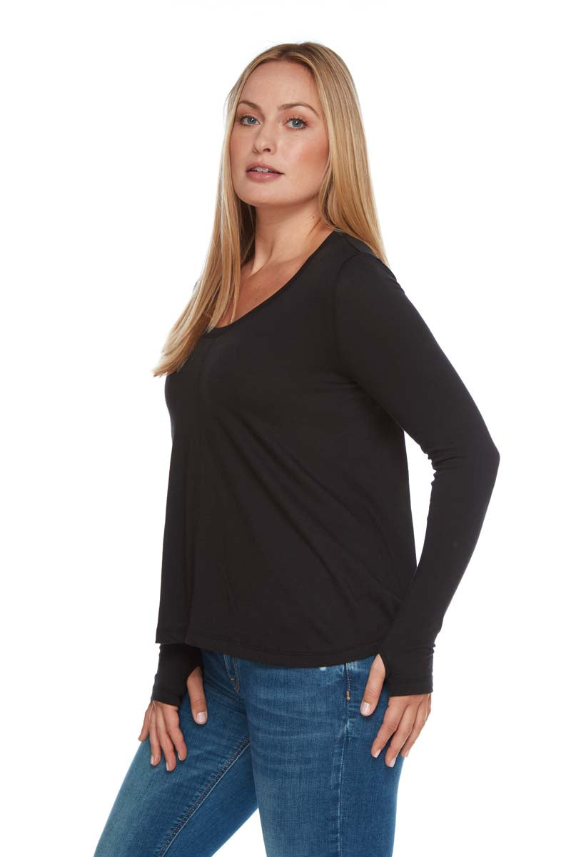 SASHA Scoop Neck Long Sleeve