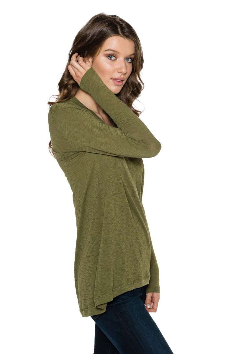 STELLA Long Sleeve V-Neck High Low Top