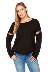SYDNEY Long Sleeve Zippered Detailed Sweater