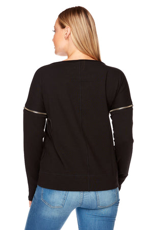 SYDNEY Long Sleeve Zippered Detailed Sweater