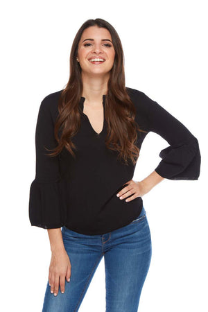 TINSLEY Fitted Bell Sleeve Sweater