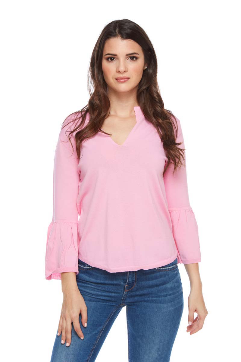 TINSLEY Fitted Bell Sleeve Sweater