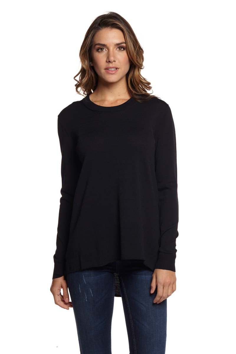ZOE Long Sleeve High Low Crew
