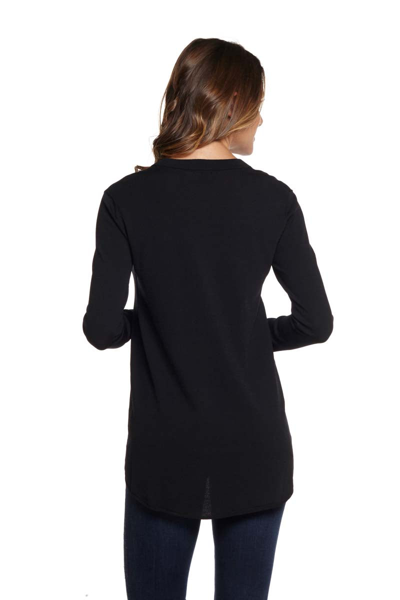 ZOE Long Sleeve High Low Crew
