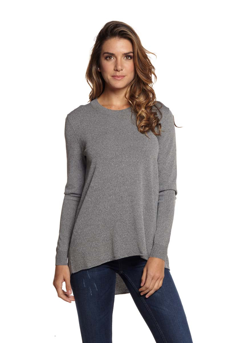 ZOE Long Sleeve High Low Crew